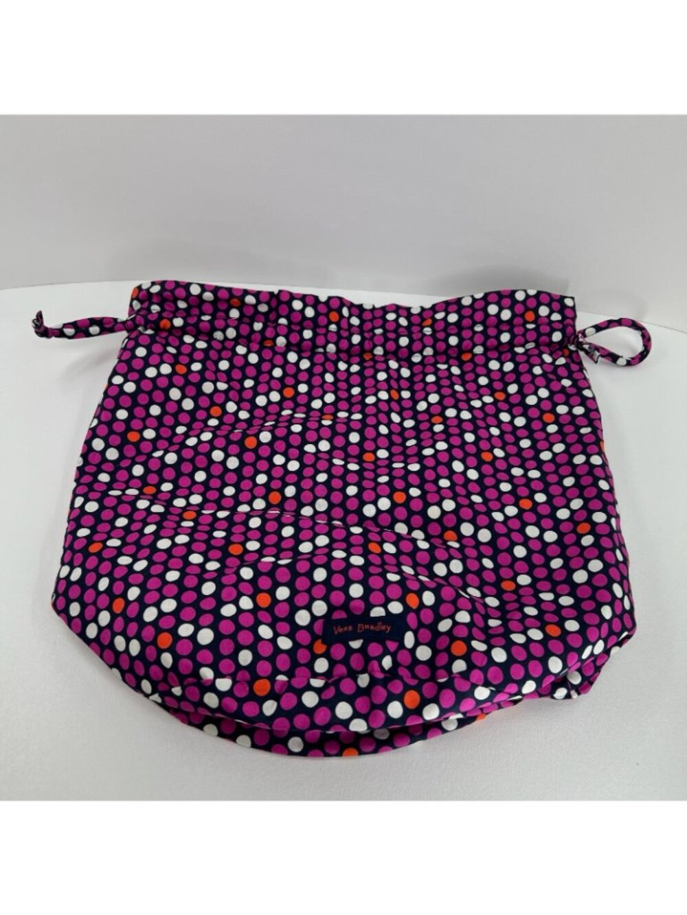 Vera Bradley Ditty Bag Women Lined Drawstring Makeup Travel Pouch Polka Dot Pink - Picture 3 of 13